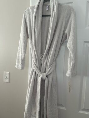 stars above Light Gray Plush Robe